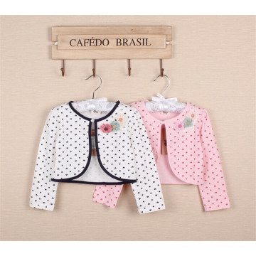 2014 summer fashion new cheap fancy girls coats girls cardigans kid's coats heart printing kids blouse